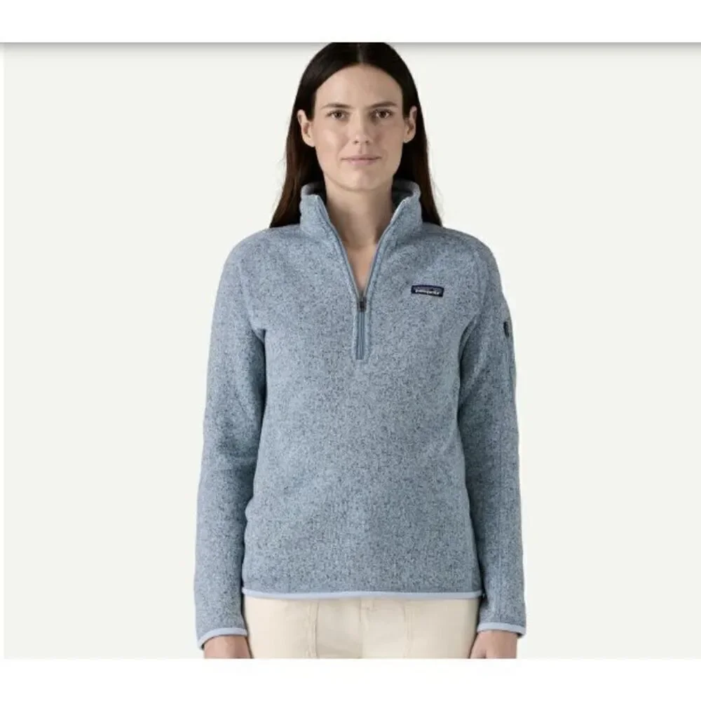 Patagonia Better Sweater Jacket Women Small 1/4 Zip Fleck Blue